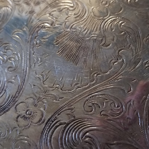 Antique PEWTER Serving Decor/ Platter - Picture 2 of 5
